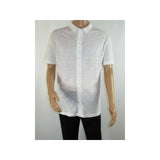 Mens Stacy Adams Italian Style Knit Woven Shirt Short Sleeves 3128 Pure White