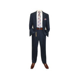Men's Summer Linen Suit Apollo King Half Lined 2 Button European LN2 Navy Blue