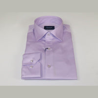 Men 100% Sateen Cotton Shirt Manschett Quesste Turkey Slim Fit 4010-06 Lilac