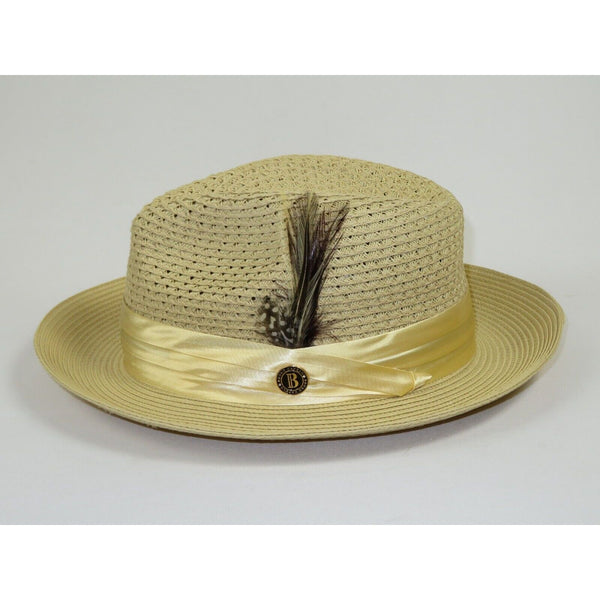 Men's Summer Spring Braid Straw style Hat by BRUNO CAPELO JULIAN JU925 Beige