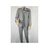 Men Suit BERLUSCONI Turkey 100% Italian Wool Super 180's 3pc Vested #Ber10 Gray