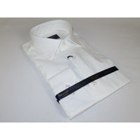 Men 100% Cotton Shirt Manschett Quesste Turkey Slim Fit 6047-01 White Fancy
