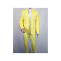 Men Premium 100% Linen Cocktail Suit by INSERCH Breathable and cool SU880 Yellow