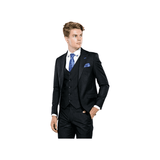 Men 3pc European Vested Suit WESSI J.VALINTIN Extra Slim Fit JV25 Black Stripe