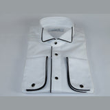 Mens CEREMONIA Tuxedo Formal Shirt 100% Cotton Turkey Slim Fit 3061 13 AB white