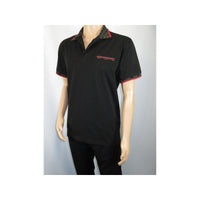 Men Sports Shirt DE-NIKO Short Sleeves Cotton Fashion Polo Shirt DBK113 Black