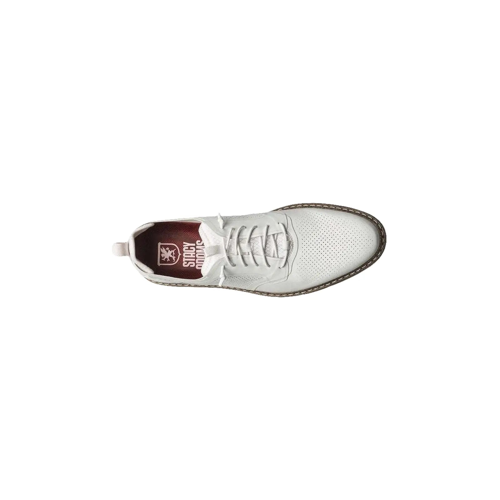 25518-100 Stacy Adams Synchro Plain Toe Elastic Lace Up Sneaker Shoes White