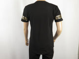 Mens PLATINI Sports T- Shirt With Rhine Stones STT7790 Black Gold