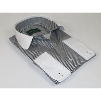 Men 100% Cotton Dress Shirt CIERO MONTERO Turkey 1f94-06 White black Slim Fit