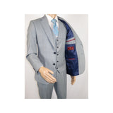 Men Suit BERLUSCONI Turkey 100% Italian Wool Super 180's 3pc Vested #Ber8 Gray
