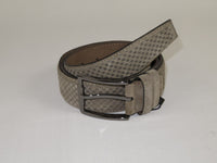 Mens Genuine Basket weave Suede Soft Leather Belt PIERO ROSSI Turkey # 1002 Gray