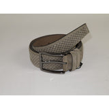 Mens Genuine Basket weave Suede Soft Leather Belt PIERO ROSSI Turkey # 1002 Gray