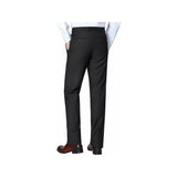 Men Renoir Flat Front Slacks 100% Soft Wool Super 140's Classic Fit 508-1 Black