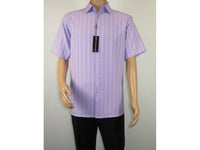 Men Short Sleeve Sport Shirt by BASSIRI Light Weight Soft Microfiber 48271 Lilac