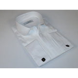 Mens CEREMONIA Tuxedo Formal Shirt 100% Cotton Turkey Slim Fit #stn 13 ata White
