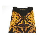 Men LAVERITA European Fashion Crew Shirt Rhine Cross Floral 93370 Black