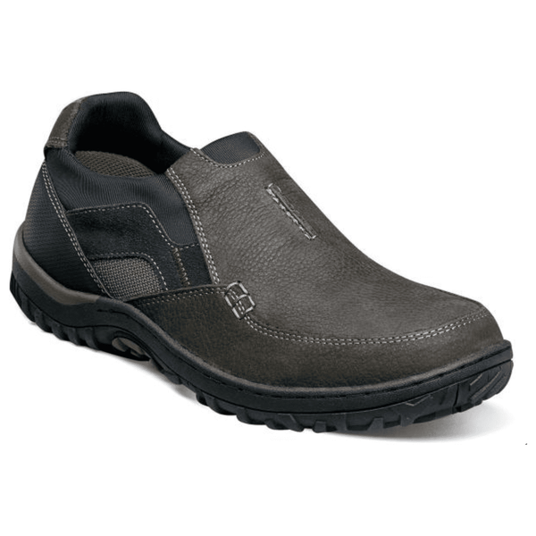 Nunn Bush Quest Moc Toe Slip On Walking Shoes Charcoal 84827-013