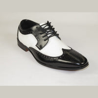 Mens GIORGIO VENTURI Classic Dance Leather Dress Shoes Lace Up 6881 Black White