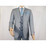 Men Suit BERLUSCONI Turkey 100% Italian Wool Super 180's 3pc Vested #Ber8 Gray