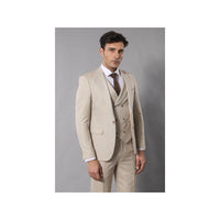 Men 3pc Shawl Model Vested Suit WESSI J.VALINTIN Extra Slim JV11 Tan TURKEY USA