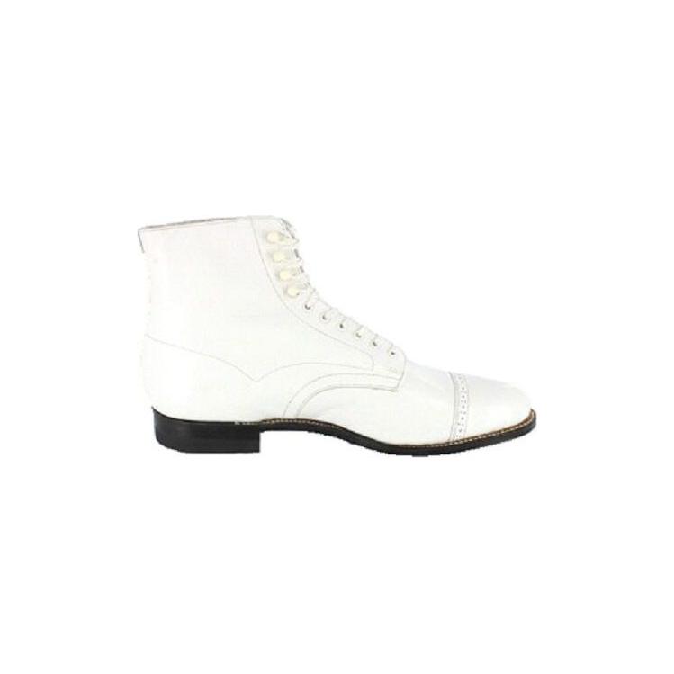 Madison Stacy Adams Ankle Boot Biscuit Casual Shoes 00015-100 White