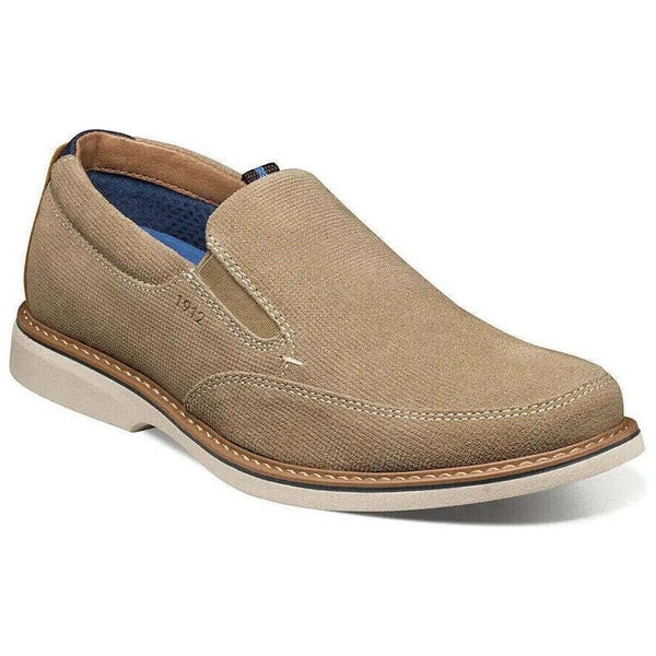 Nunn Bush Otto Moc Toe Slip On Walking Shoes Leather Stone 84963-275