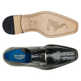 Men's Belvedere Shoes Valter Genuine Caiman Crocodile and Lizard Black 1480