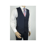 Men Suit BERLUSCONI Turkey 100% Italian Wool Super 180's 3pc Vested #Ber14 Navy
