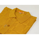 Mens Stacy Adams Italian Style Knit Woven Shirt Short Sleeves 71010 Gold