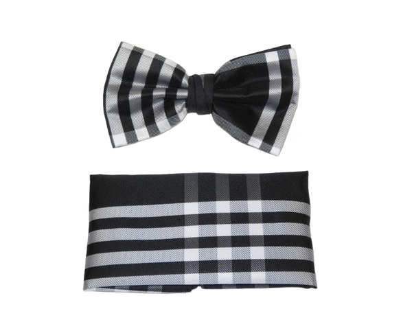 Men's Fancy Bow Tie/Hankie Set By J.Valintin Soft Microfiber Silky JVBT-34