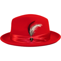 Men Bruno Capelo Hat Australian Wool soft Crushable Fedora Giovani Un105 Red