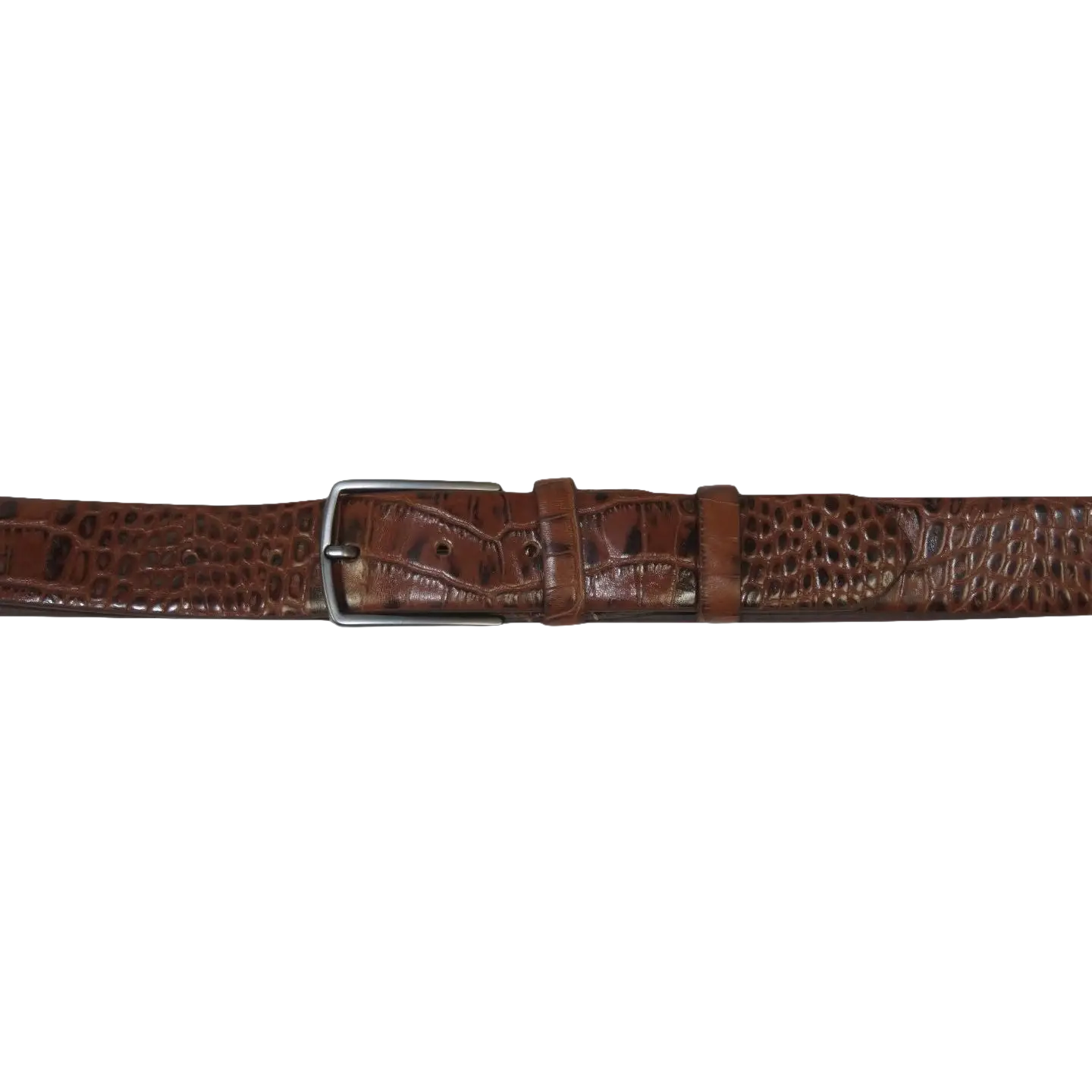 Men's Belt By PICCODER Turkey Genuine Leather Embossed Crocodile 8100 Tan