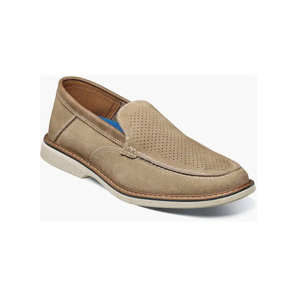 Nunn Bush Otto EZ Moc Toe Slip On Leather Shoes Stone 85064-275