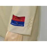 Men Apollo King Band Collarless Church Suit Mandarin 5 Hidden Buttons AG57 Tan