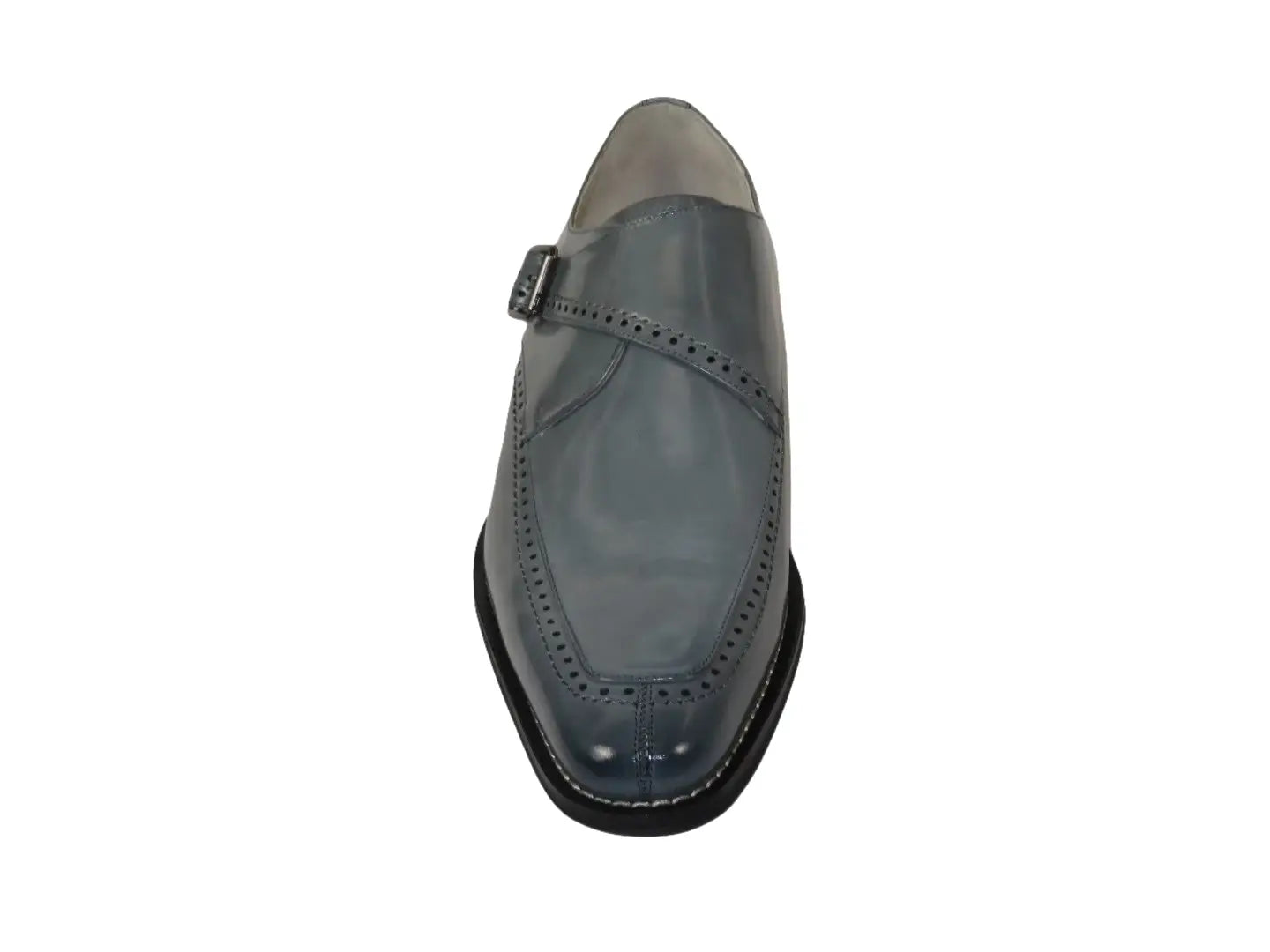 Men's Giovanni Shoes High Quality Leather Monk Strap Buckle AMATO gray