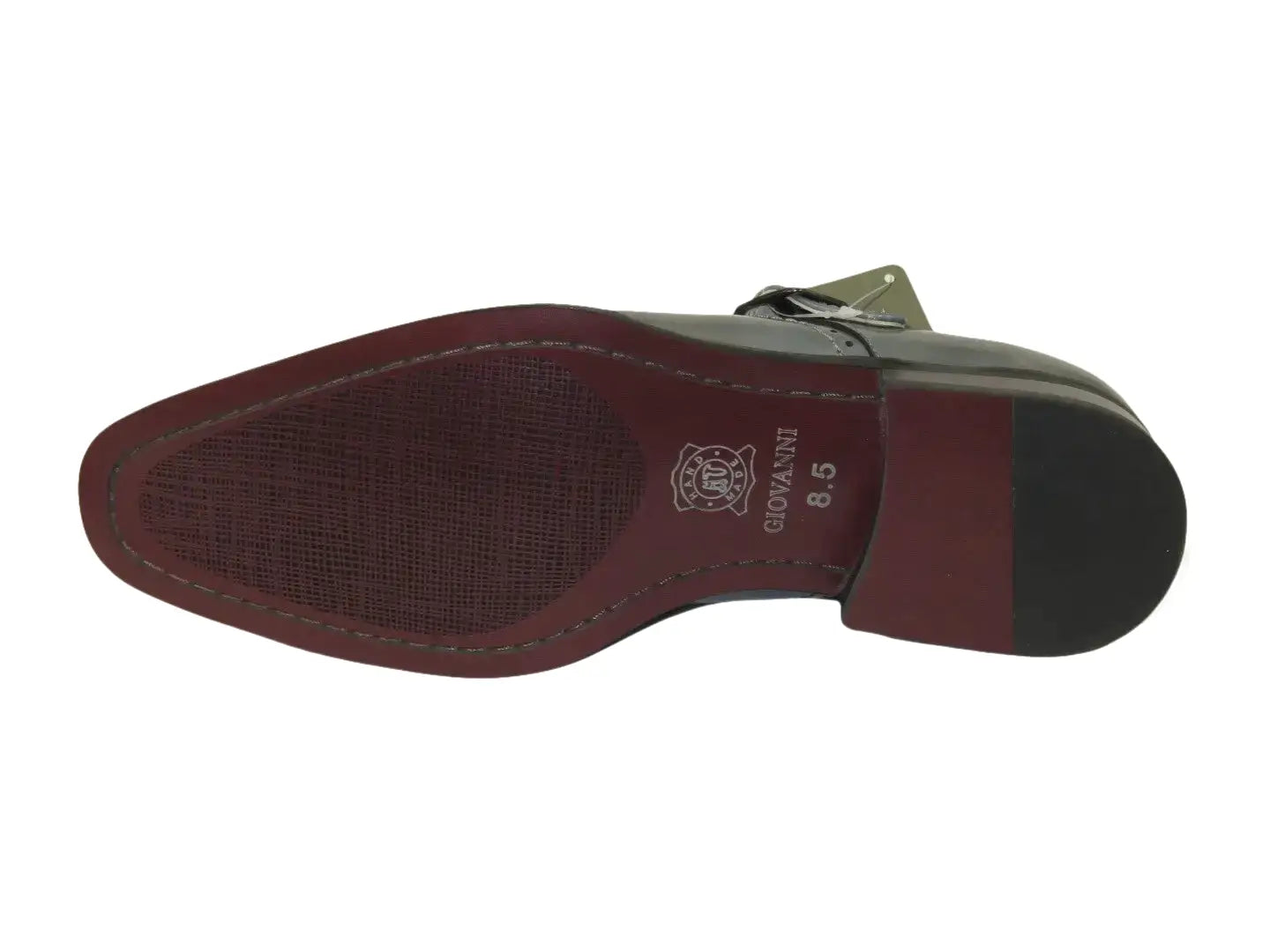 Men's Giovanni Shoes High Quality Leather Monk Strap Buckle AMATO gray