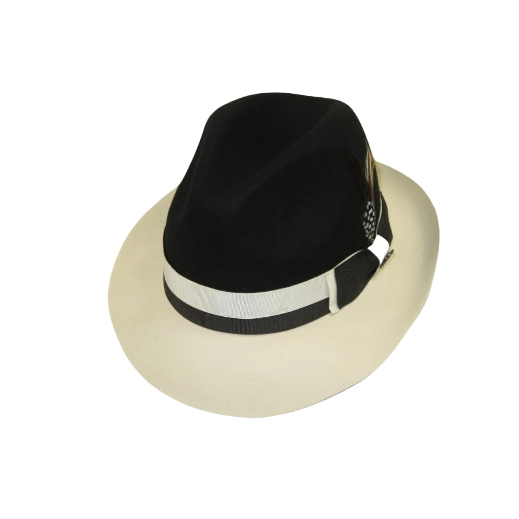 Mens Bruno Capelo Dress Hat Australian Wool Fedora Caesar CA350 Black Ivory new