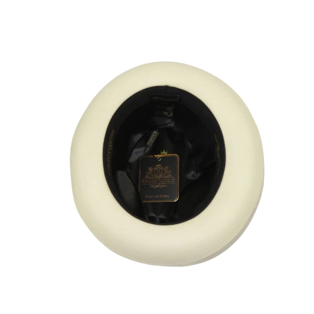 Mens Bruno Capelo Dress Hat Australian Wool Fedora Caesar CA350 Black Ivory new