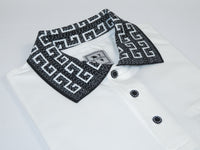Men Sports Shirt DE-NIKO Short Sleeves Cotton Fashion Polo Shirt DBK109 White