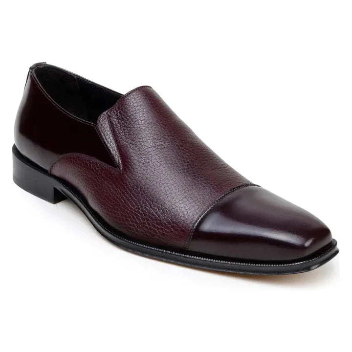 Belvedere Andreo in Burgundy Premium Italian Deerskin & Nappa Leather Slip-Ons