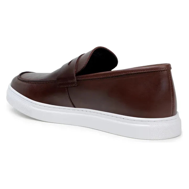 Belvedere Elliot Penny Loafer Walking Sneaker Italian Leather Brown