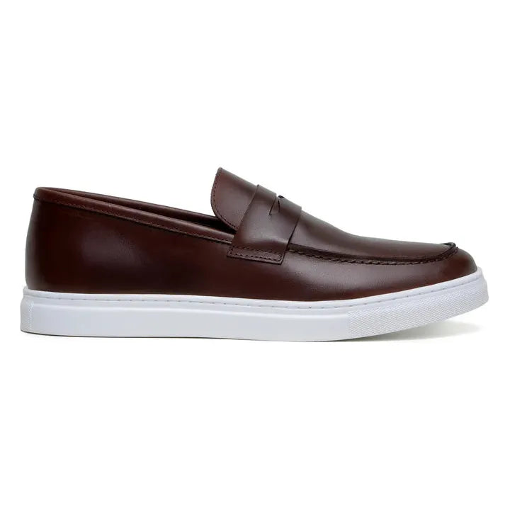 Belvedere Elliot Penny Loafer Walking Sneaker Italian Leather Brown