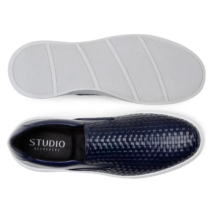 Belvedere Fernanado Sneaker Quality and Comfort Nappa Leather Navy