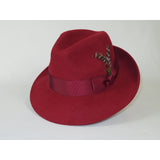 Men's Milani Wool Fedora Hat Soft Crushable Lined FD219 Red Wine
