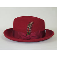 Men's Milani Wool Fedora Hat Soft Crushable Lined FD219 Red Wine