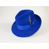 Men's Milani Wool Fedora Hat Soft Crushable Lined FD219 Royal Blue