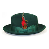 Men's Milani Wool Fedora Hat Soft Crushable Lined FD219 Emerald Green