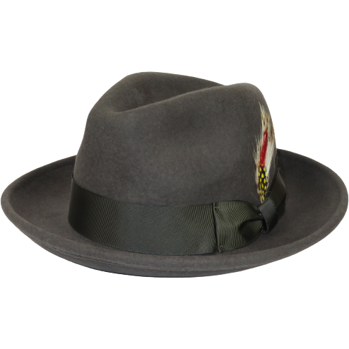 Men's Milani Wool Fedora Hat Soft Crushable Lined FD219 Charcoal Gray