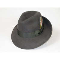 Men's Milani Wool Fedora Hat Soft Crushable Lined FD219 Charcoal Gray
