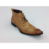 Men's Zota shoes High Top Leather Fashion Boot G4H939 Tan Brown Size 8